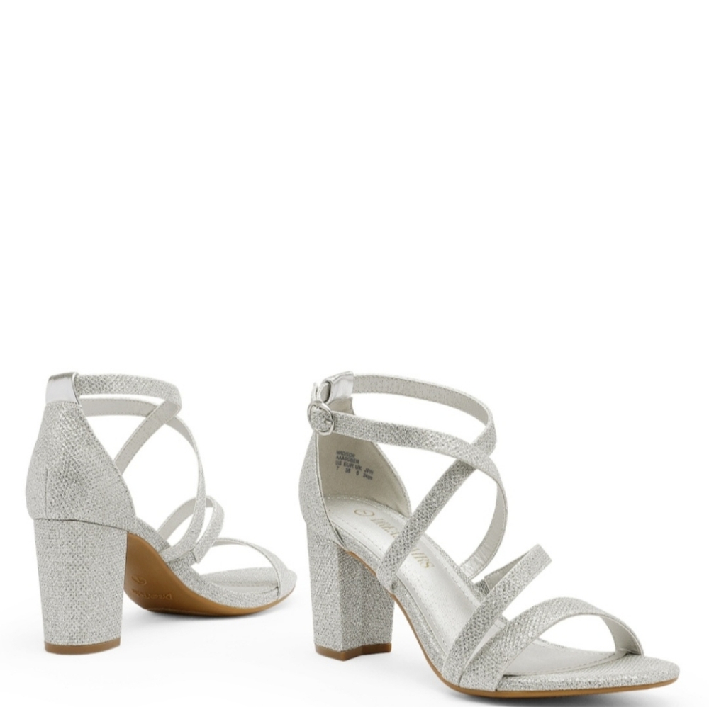 Elegant Silver Strappy Heels